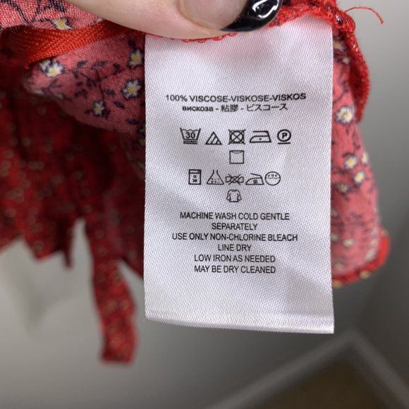 Free People Clara Floral Tunic Dress Red Small - Picture 15 of 16